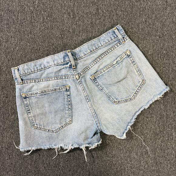 Vintage Pants - Vintage Y2k Gap Girlfriend Frayed Light Wash Denim Jean Shorts Women's 27